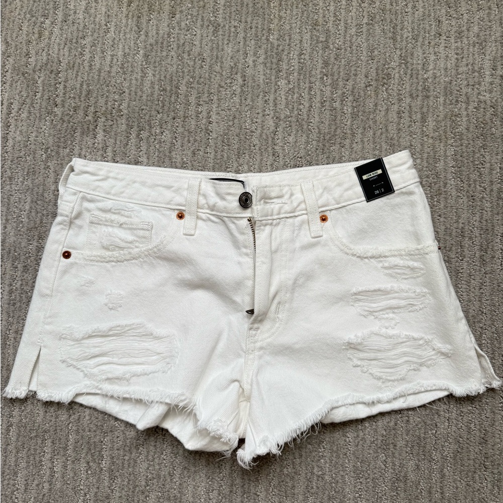 Abercrombie & Fitch White Jean Shorts